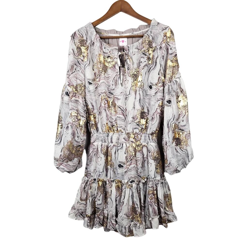 NEW! Buddy Love Metallic Peasant Dress - XS